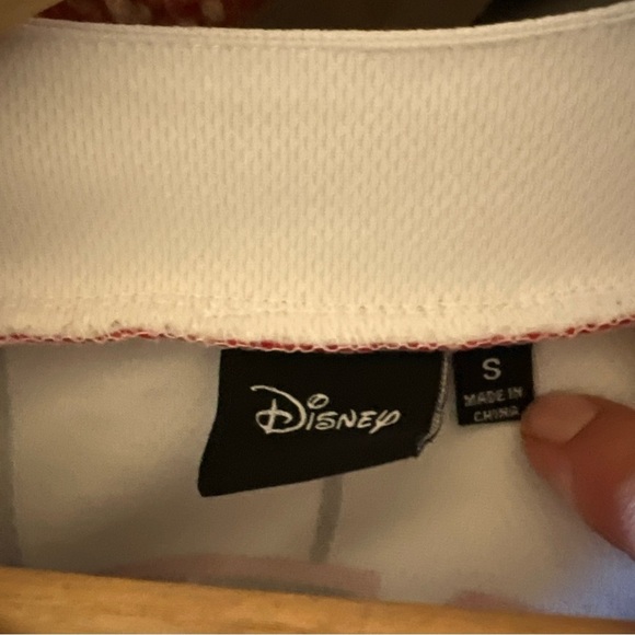 Mickey Mouse #28 Baseball Jersey White Button Pinstriped Disney Sz S Disneyland - Picture 4 of 5